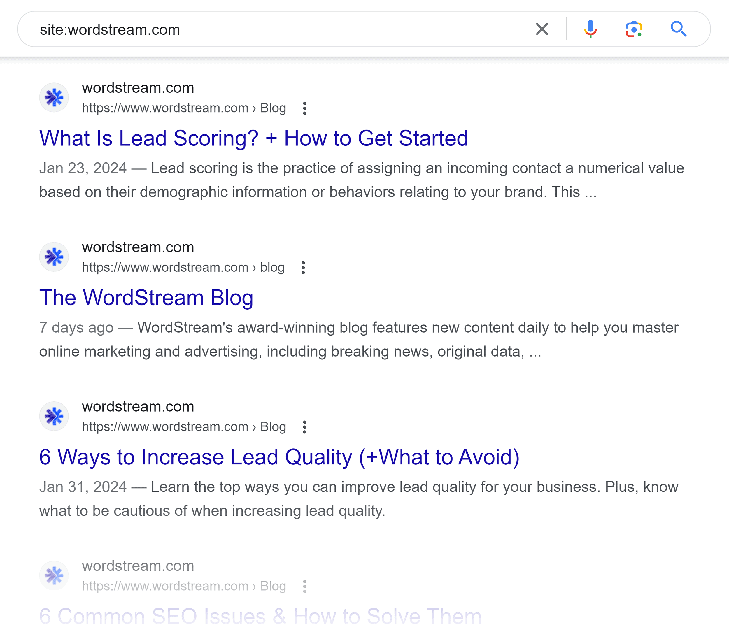 Google SERP – Wordstream