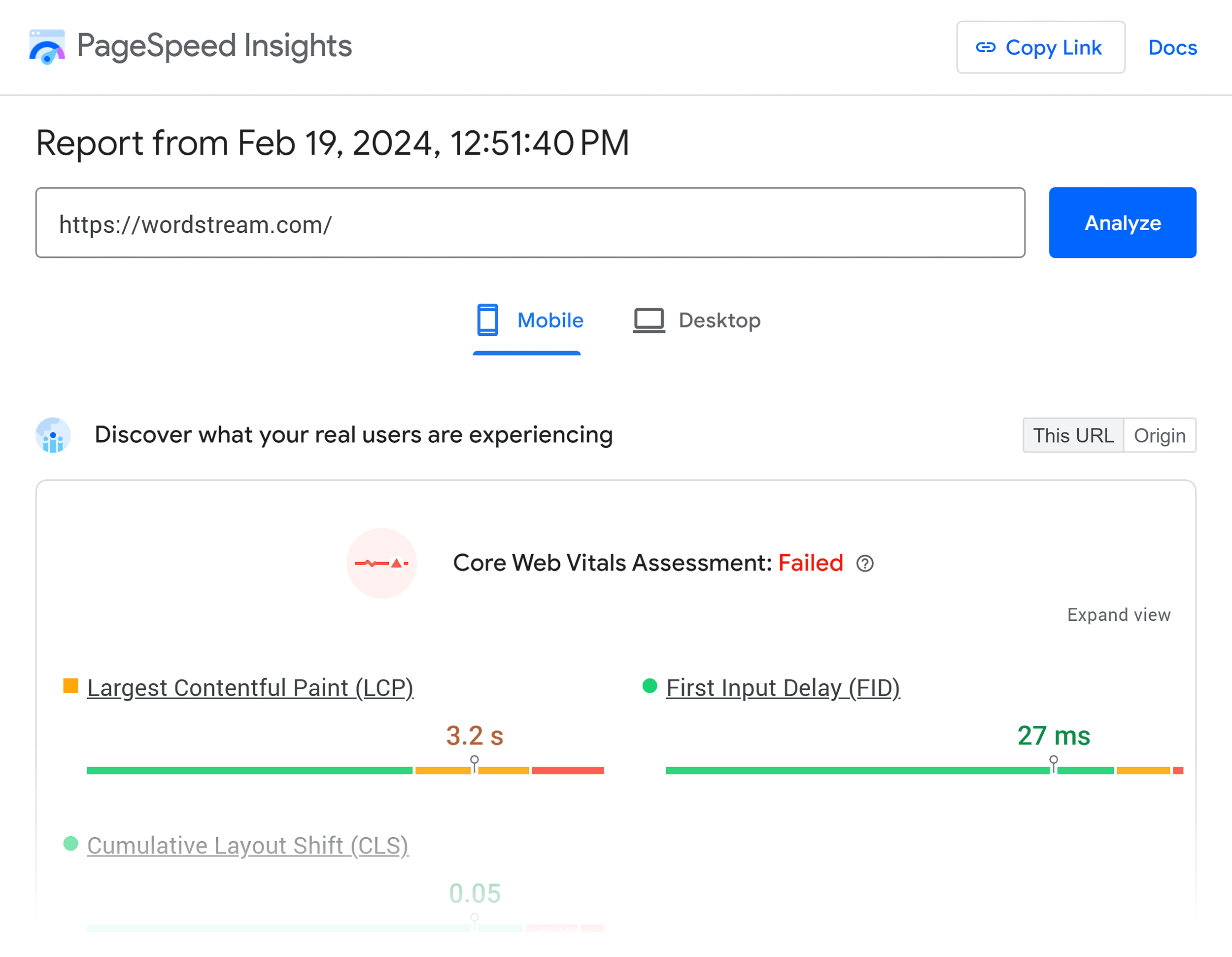 PageSpeed – Wordstream