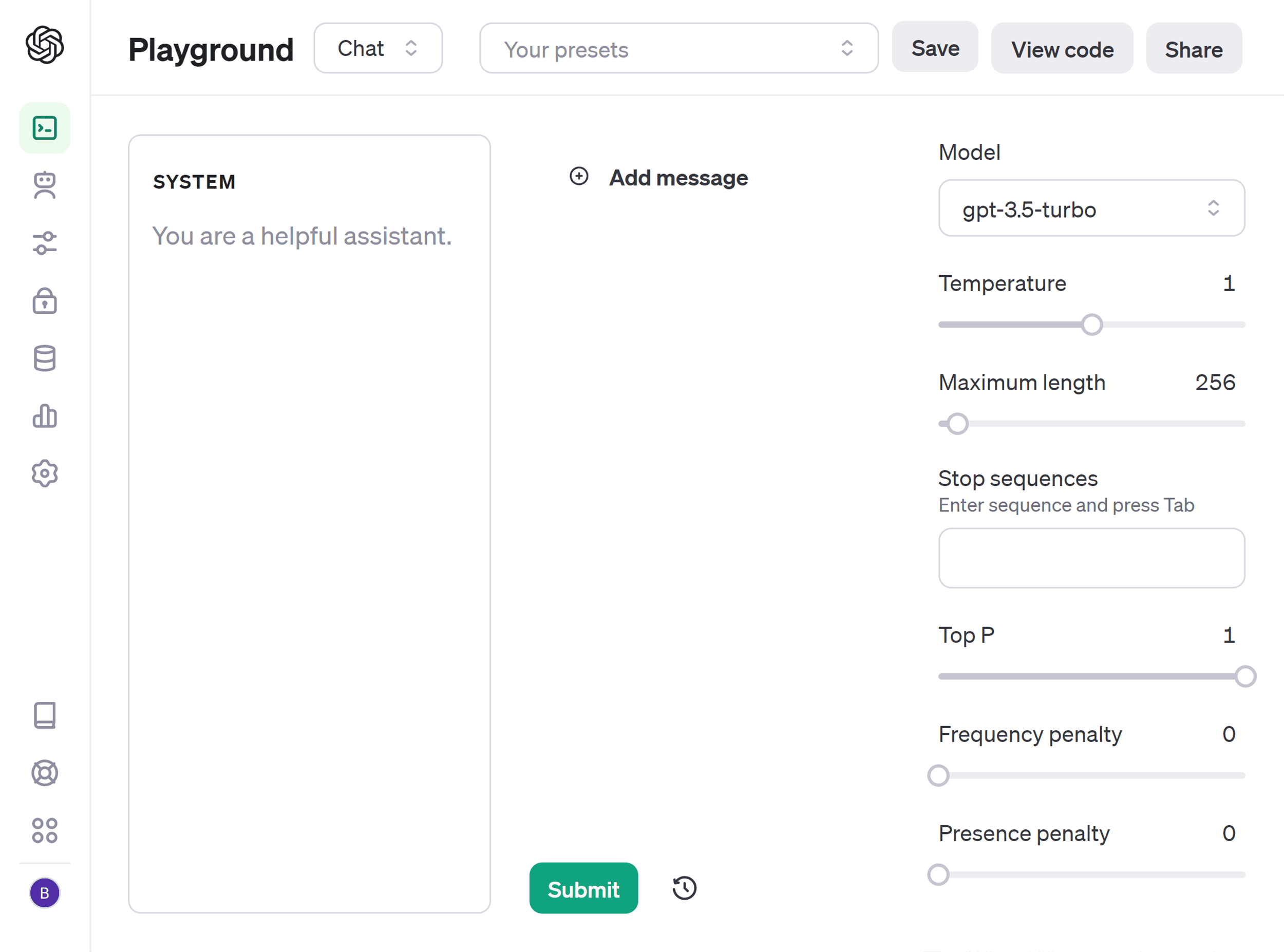 openAI Playground