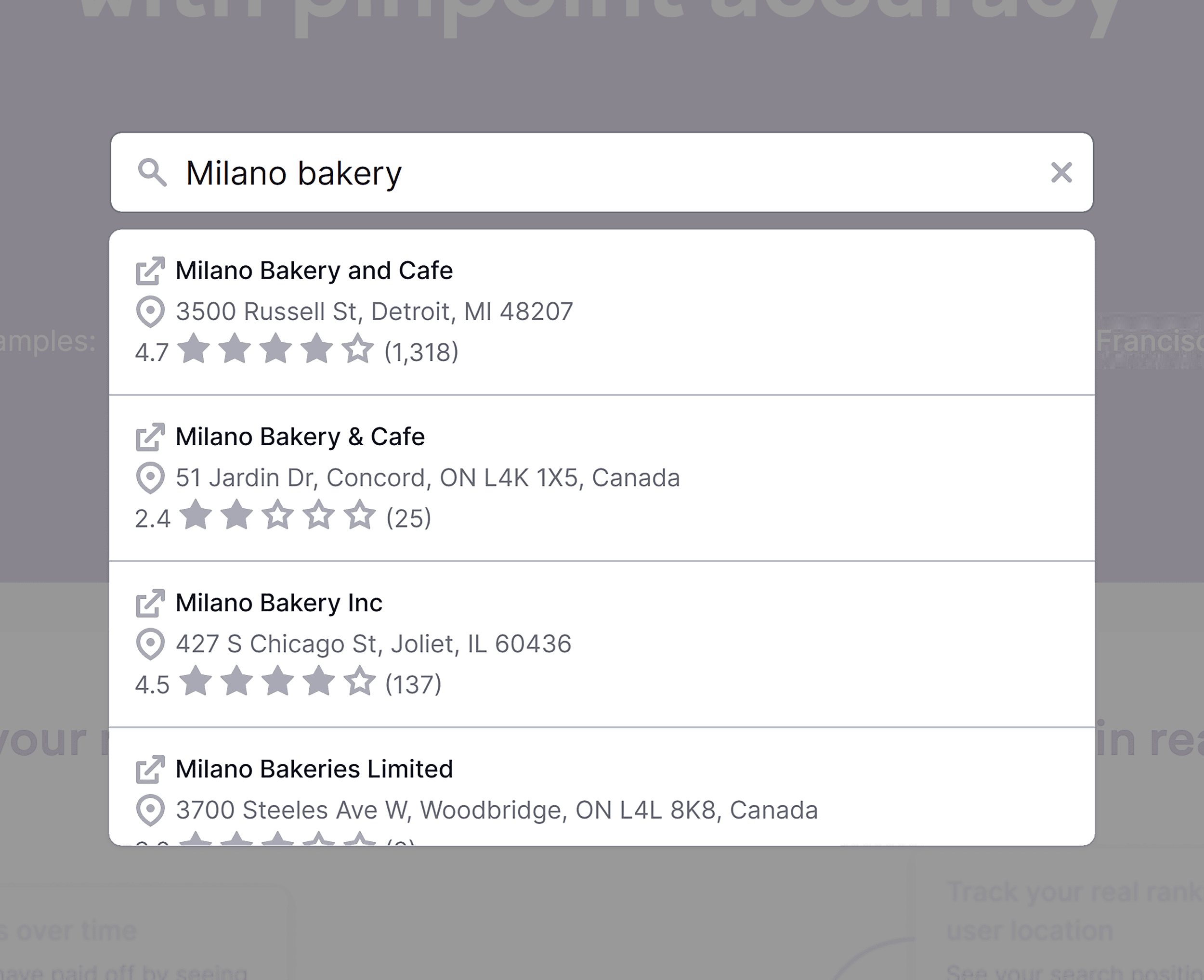 Map Rank Tracker – Input business