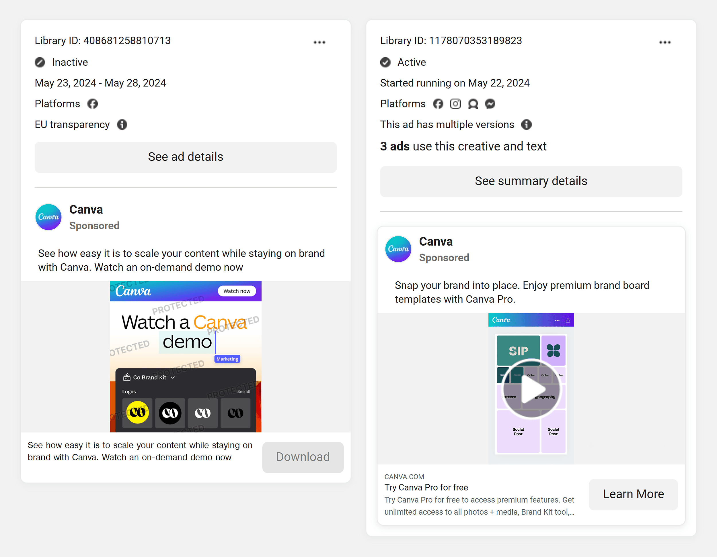Ad Library – Canva ads