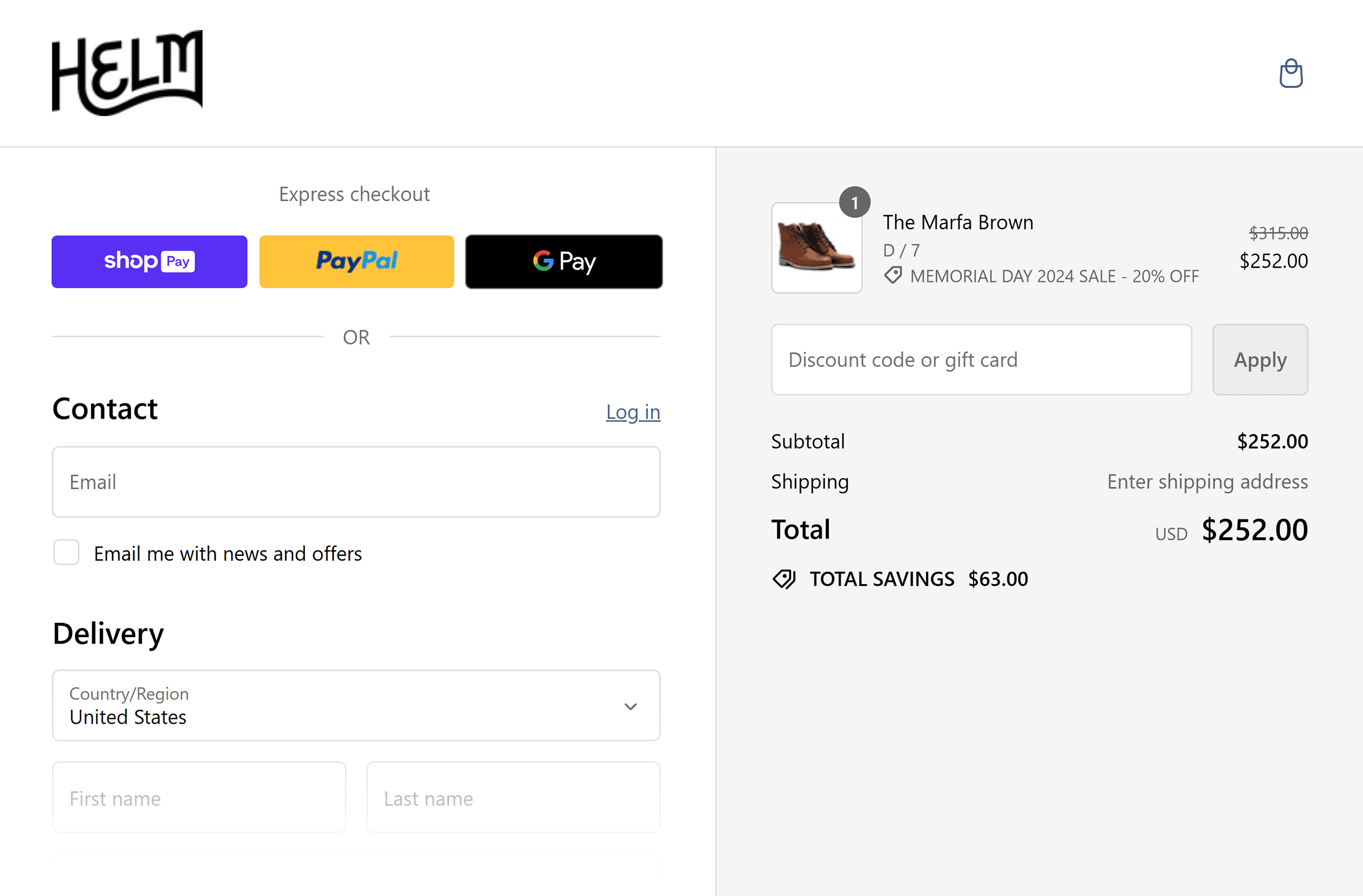 Helm – Checkout