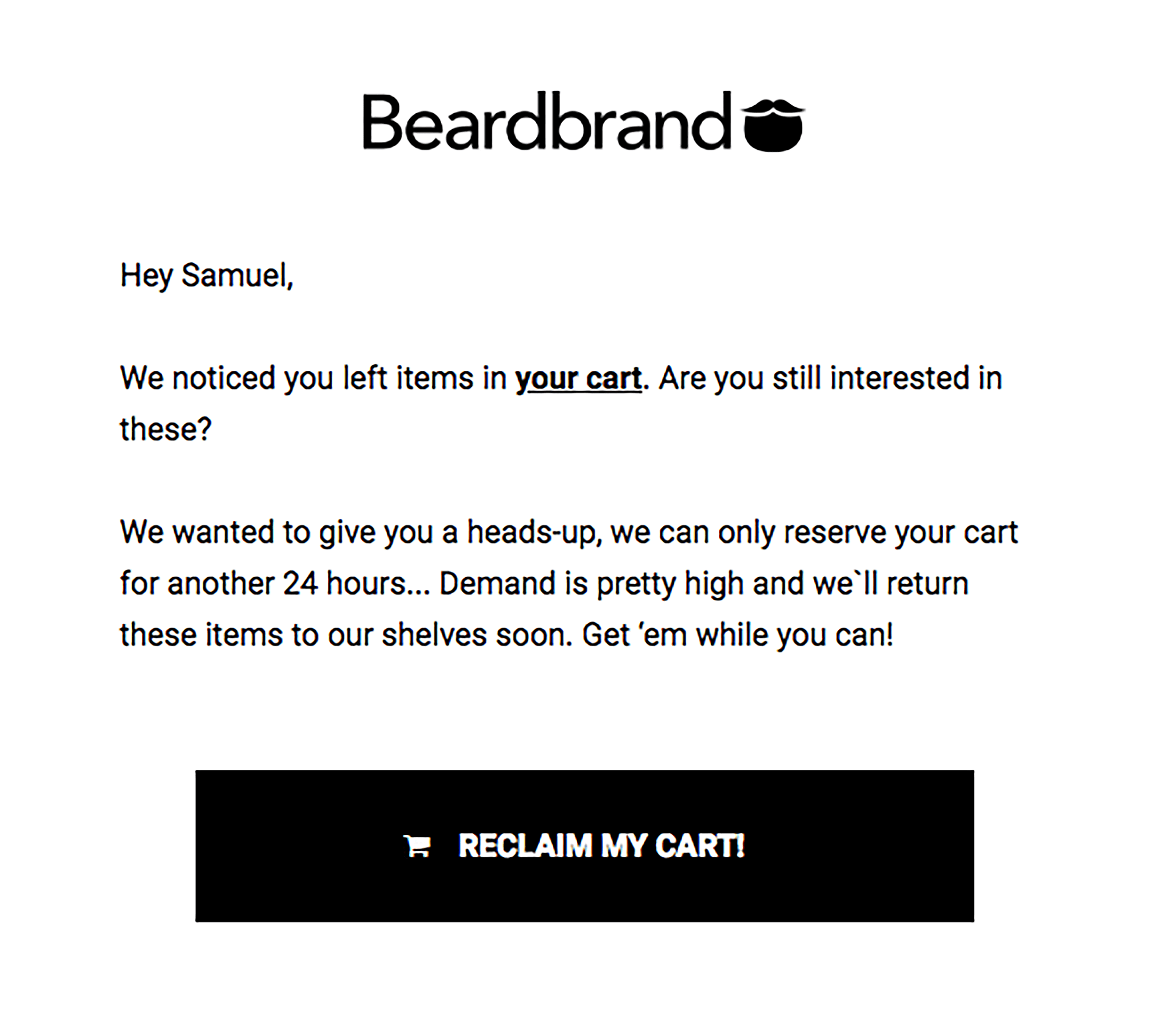 Reclaim my cart
