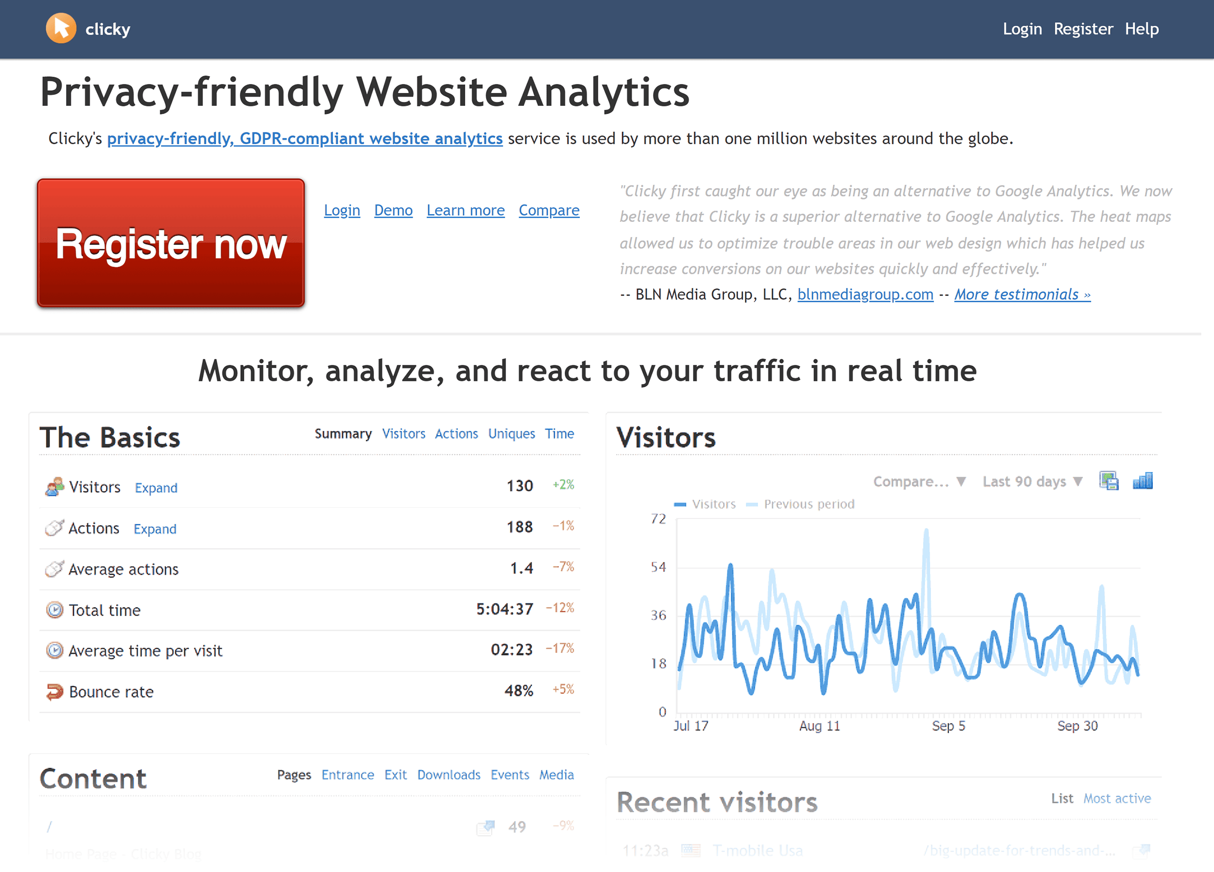 Clicky – Homepage