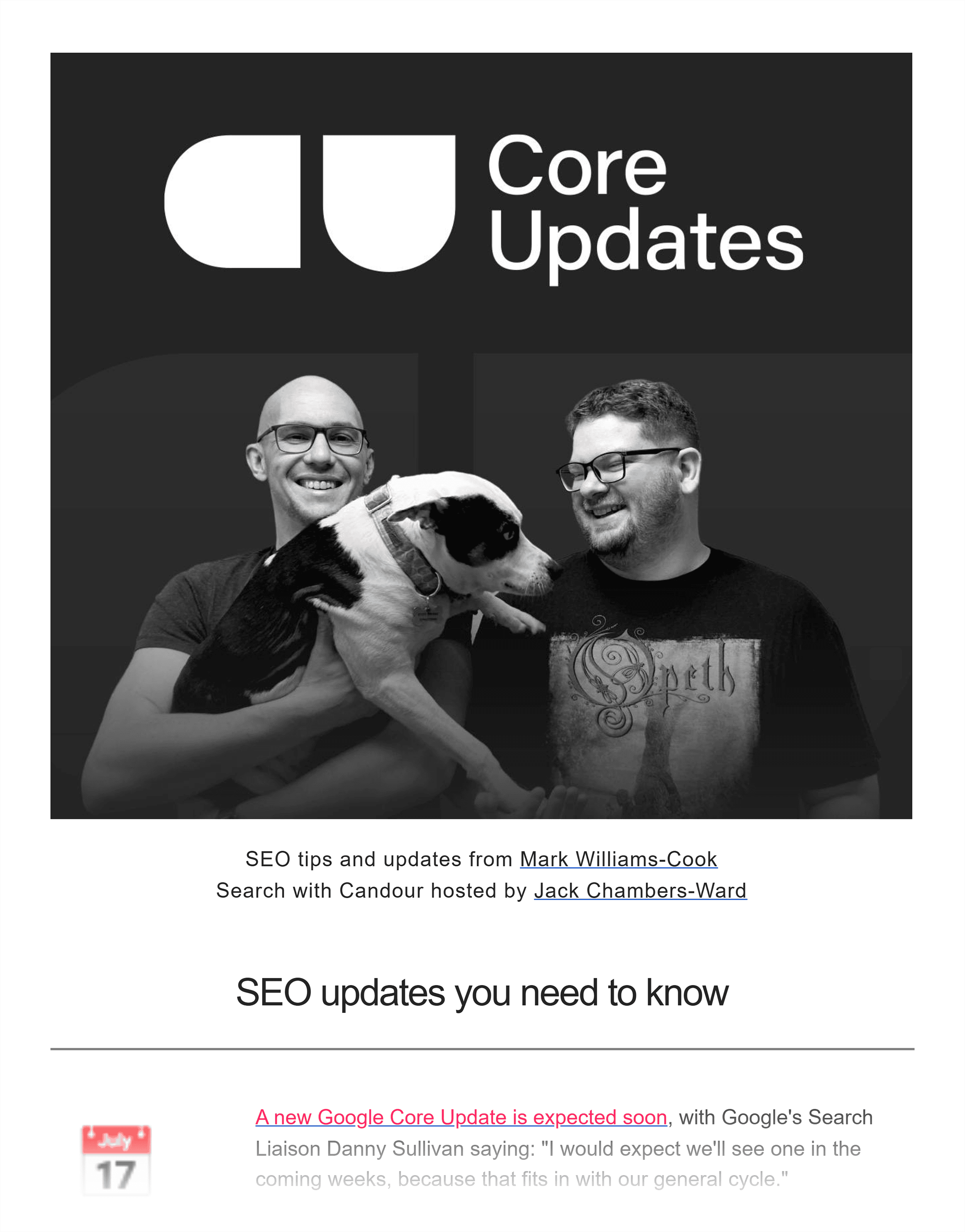 Core Updates newsletter