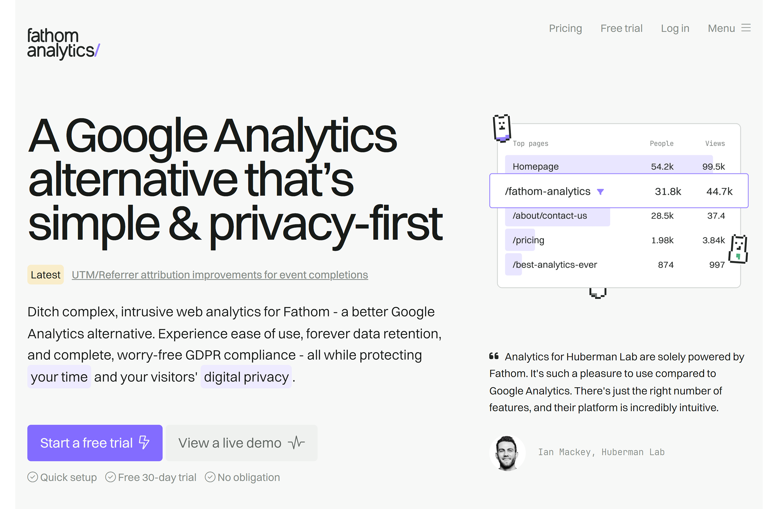 Fathom Analytics – Homepage