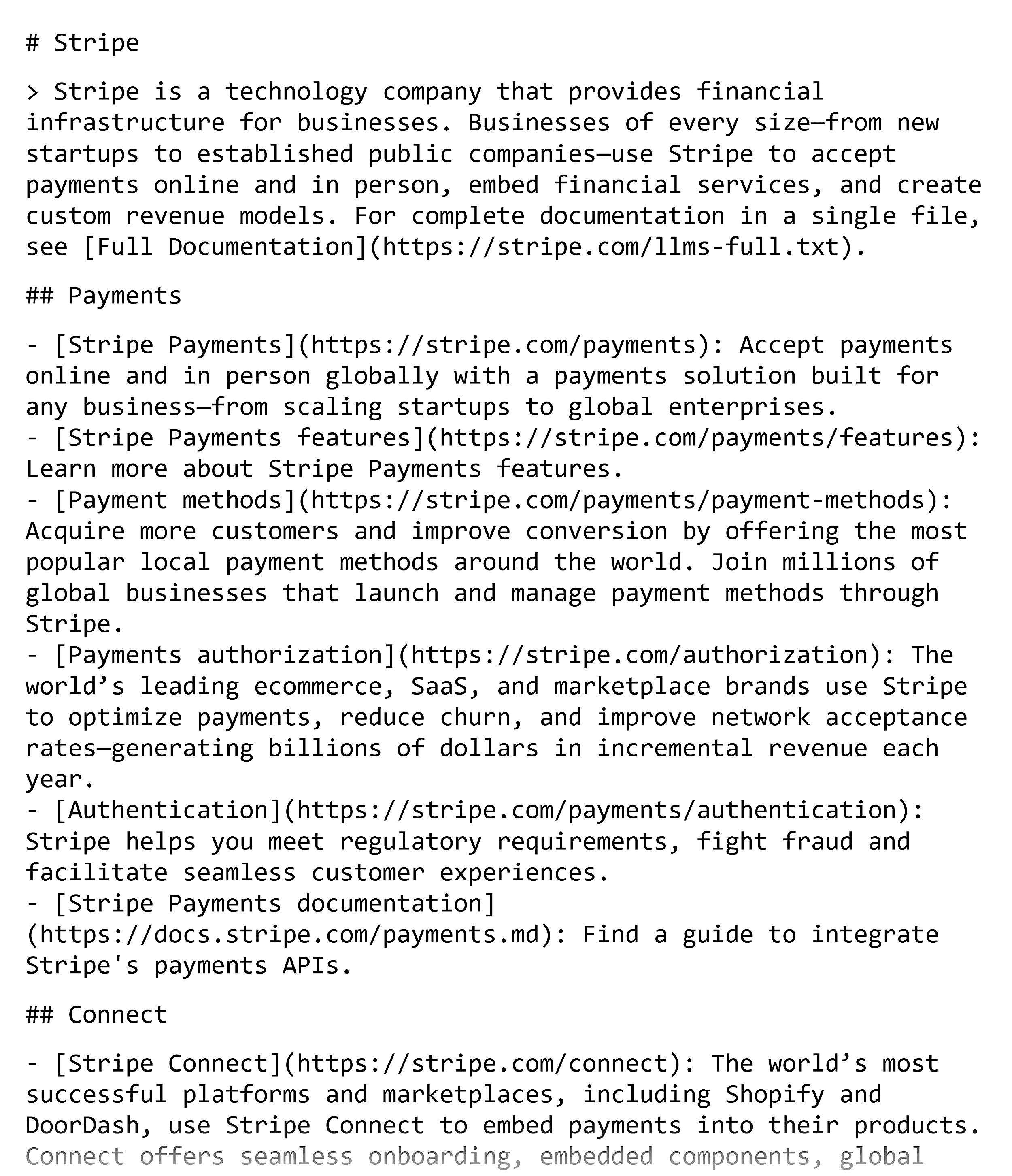 Stripe – LLMs.txt